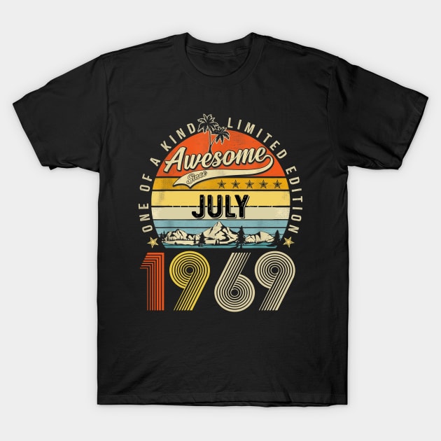 Awesome Since July 1969 Vintage 54th Birthday T-Shirt by Tagliarini Kristi